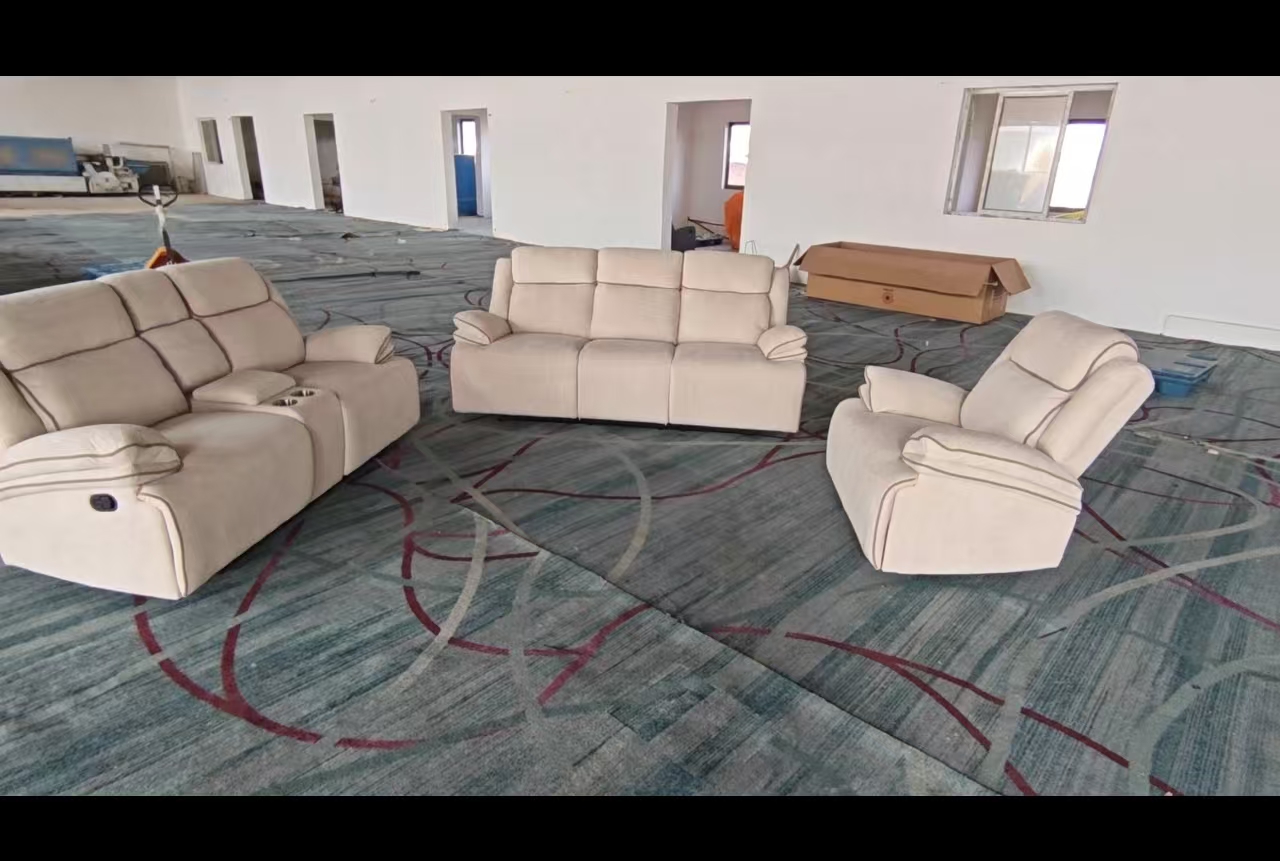 Conjunto Sofá Bege 3+2+1