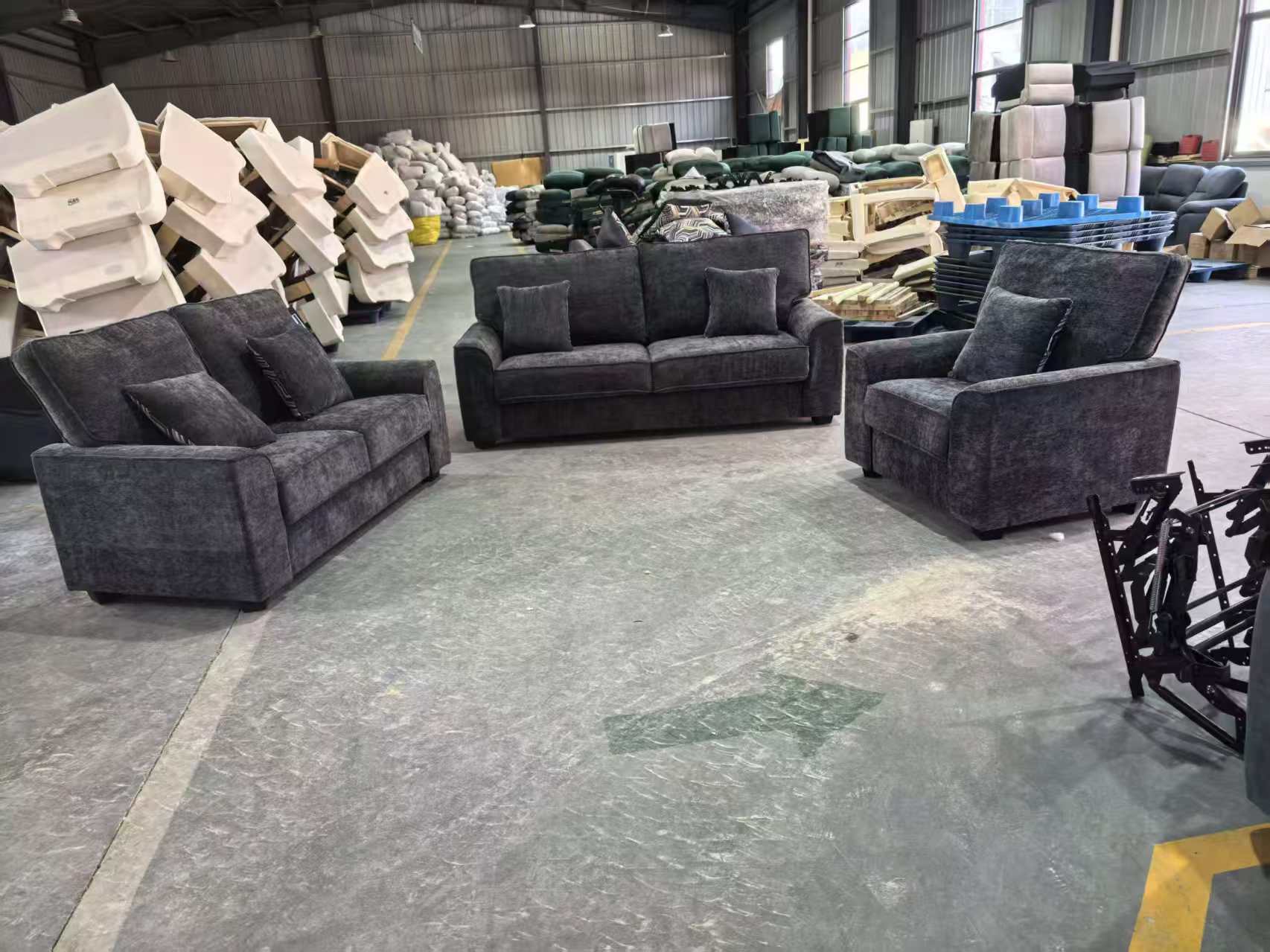 Conjunto Sofá Cinza Escuro